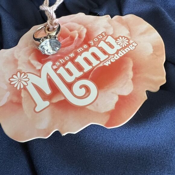 Show Me Your Mumu Kendall Maxi Dress Small Rich Navy Crisp NWT - Picture 11 of 11